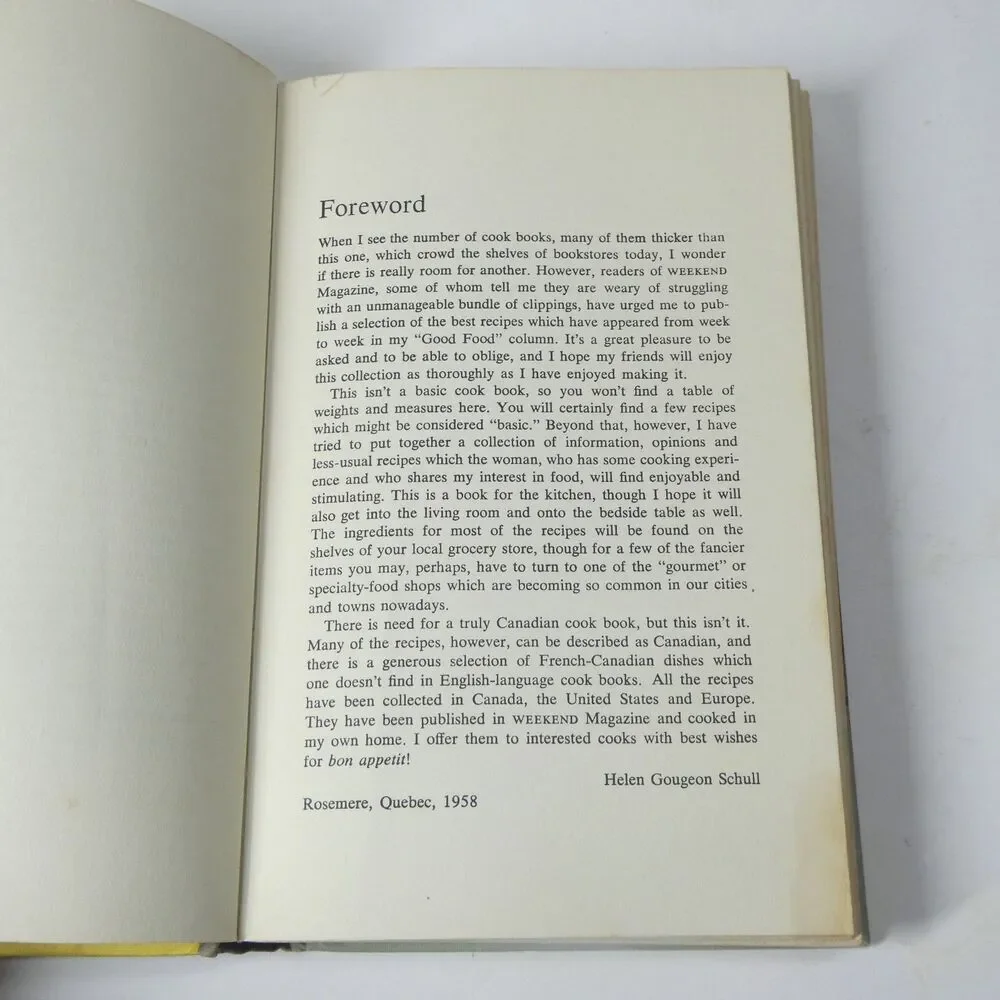 Helen Gougeon's Good Food Vintage 1958 Macmillan Canada Weekend Magazine Recipes